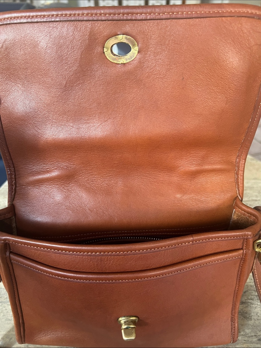 Coach Brown Leather Turnlock Crossbody Bag - Picture 7 of 10